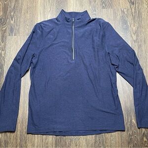 Lululemon Men's Surge Warm 1/2 Zip Size Large Heathered Blue/Black